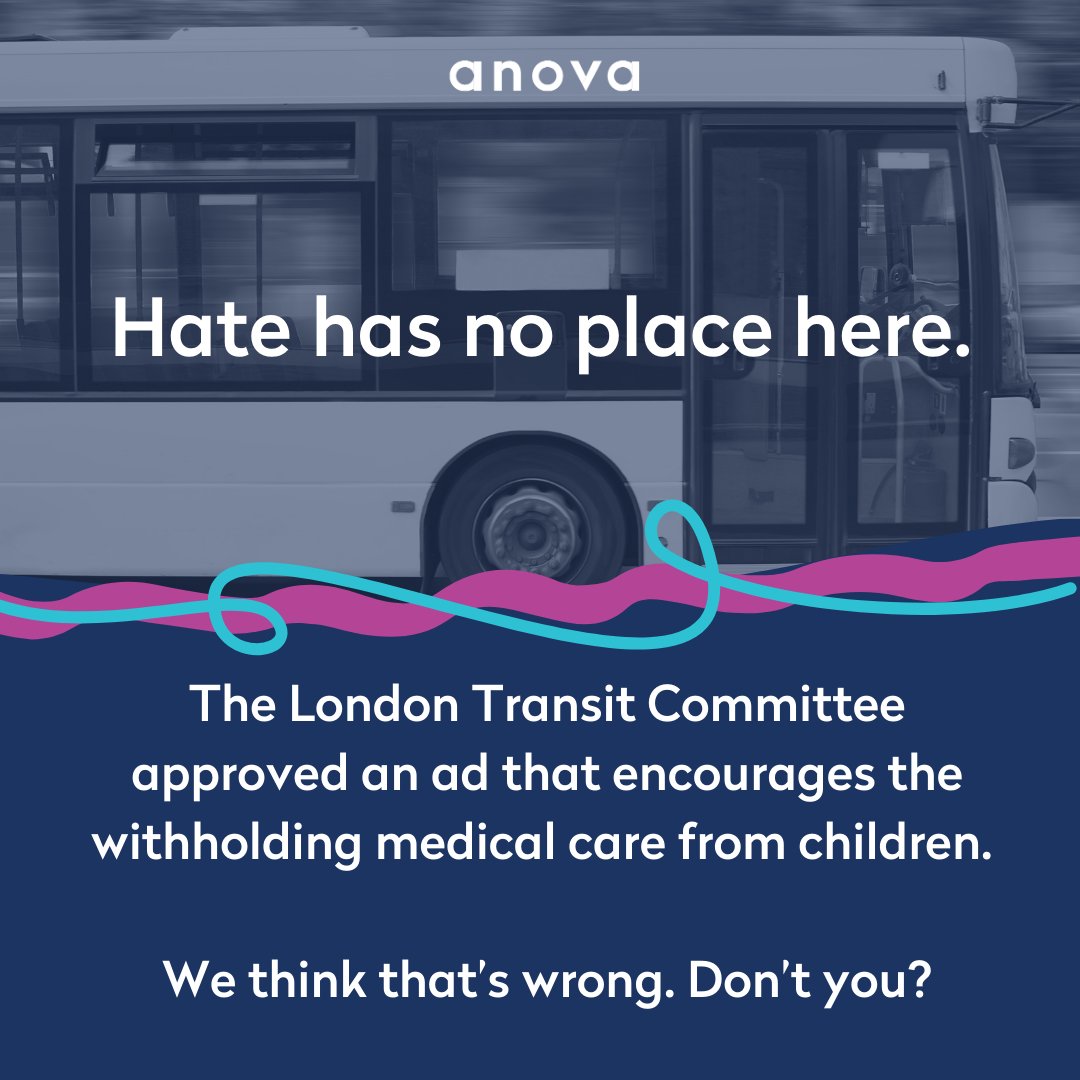 Anova (@anovafuture) on Twitter photo Last month an ad began on <a href="/LTCLdnOnt/">London Transit</a> buses that raises serious concerns about its potential harm to transgender and gender-diverse youth. To learn more about our position and the actions we’re advocating for, we invite you to read our open letter:
anovafuture.org/advocating-for… Last month an ad began on <a href="/LTCLdnOnt/">London Transit</a> buses that raises serious concerns about its potential harm to transgender and gender-diverse youth. To learn more about our position and the actions we’re advocating for, we invite you to read our open letter:
anovafuture.org/advocating-for…