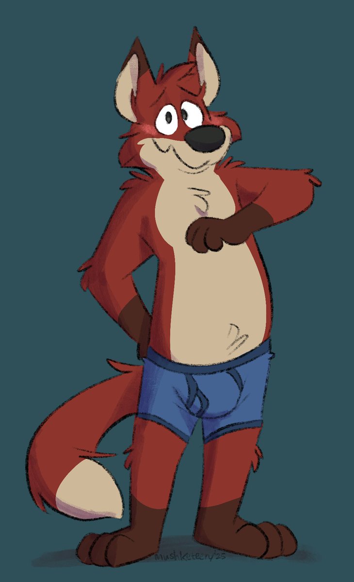 mushketeery's tweet image. nand fox (in undies)