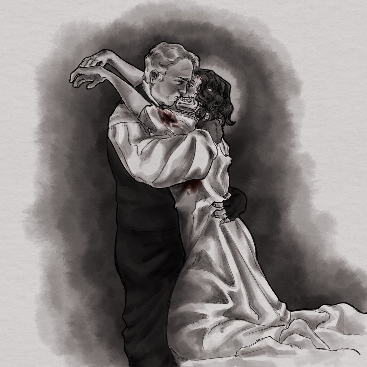 TerrorYuriWeek Day 3: HORROR

Zombie bride JFJ ❣️🪦

Based on Romantic Encounter by Mihaly von Zichy