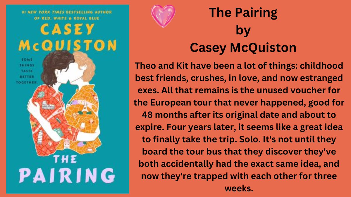 Love is in the Air 🌹💘

Casey McQuiston 
Available in hardcover at tinyurl.com/uu7zvrhr
#ValentinesDay #love #romancenovels