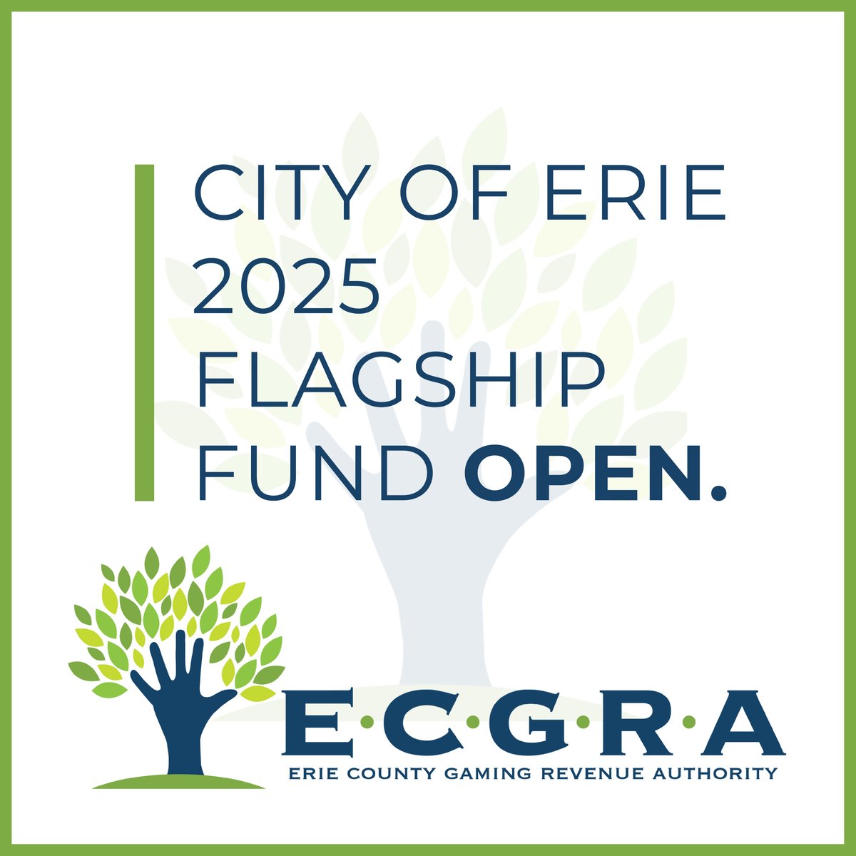 Applications for the Flagship Fund through the City of Erie Government are now open!

This grant program offers up to $5,000 for small businesses in #Erie. Applications are due Friday, January 31!

For more information on the grant and application, visit ow.ly/u8pl50UFs9C