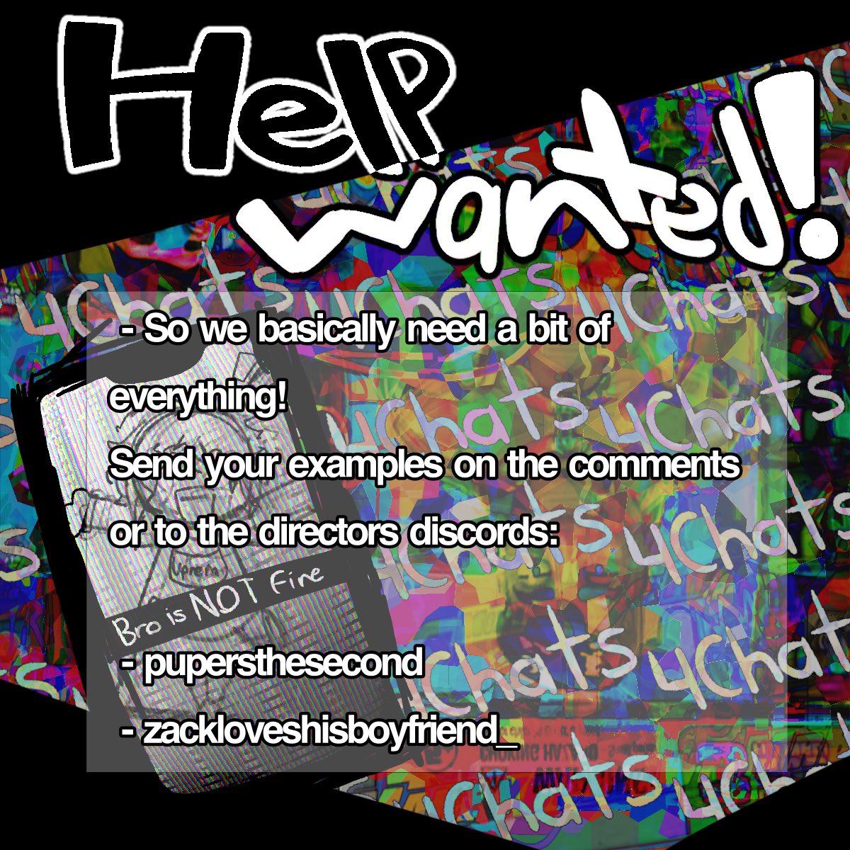 (PINNED) We’re looking for developers! 
Either add pupersthesecond and/or zackloveshisboyfriend OR send your examples below !