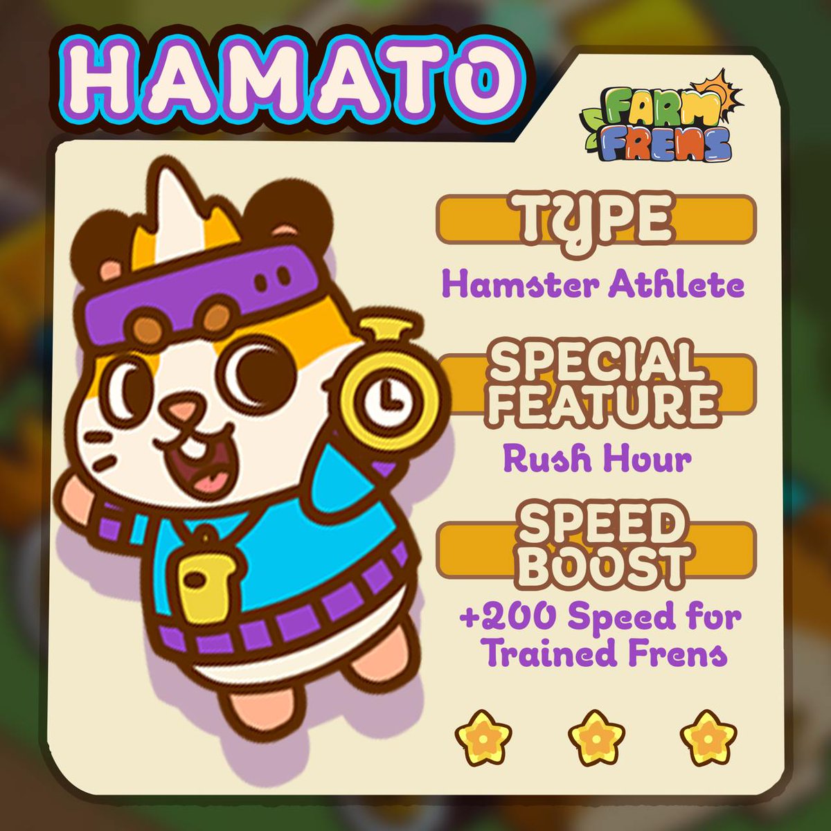 cryptobeastNp's tweet image. 🌟 HAMATO'S SPRINT TO TGE 🌟

🐹 Hamato’s back to ready your Frens for TGE!
⚡ Speed up farming and earn more coins
⏳ Only 4 days—don’t miss out! 🚀

t.me/FarmfrensBot?s…
🎁 Let's be Farm Frens and play for airdrop rewards together! Here's a special welcome gift! 🎁
#farmf