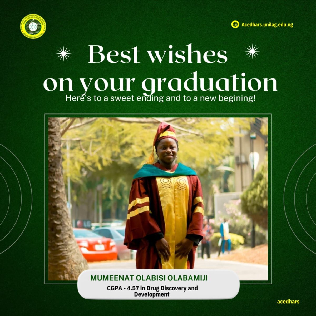 acedhars's tweet photo. Cue the confetti! 🎉  It’s time to celebrate some true rockstars of the 2024 class of ACEDHARS! 

Four shining stars have proven that hard work and passion really pay off. Let’s give it up for 🎉😉🎓

#UNILAG2024Convocation 
#ACEDHARS https://t.co/y1bBbIvlmU