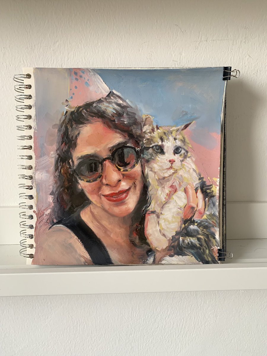 andreasliss_de's tweet photo. Oil / alla prima on gessoed paper (sketchbook 25 x 25 cm) / thank you Samane

#portraitpainting #andreasliss #allaprima #oilportrait #portrait #catlover #sketchbookpainting https://t.co/xsEIZeq7Ub