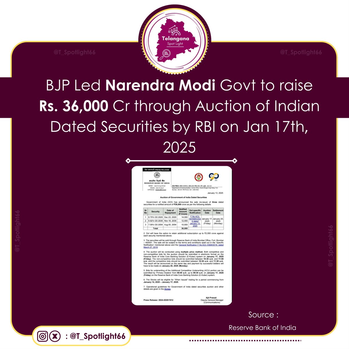 The BJP-led Modi government plans to raise Rs 36,000 crore through market borrowings in the fourth quarter of this fiscal year on January 17th, 2025.

#NarendraModi #BJP #NDAGovt #ModiGovtDebts