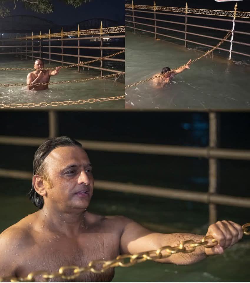 PushpakSoni's tweet photo. फ़िल्म इंडस्ट्री के बिलेन कहे जाने वाले गुलशन ग्रोवर ने गंगा में पीतल की साँकर पकड़ कर किया स्नान 
माँ गंगा से प्रार्थना है इनको सद्बुद्धि दें।

फिलहाल साँकर गायब है😂😂😂 https://t.co/2sfSNvi1xa