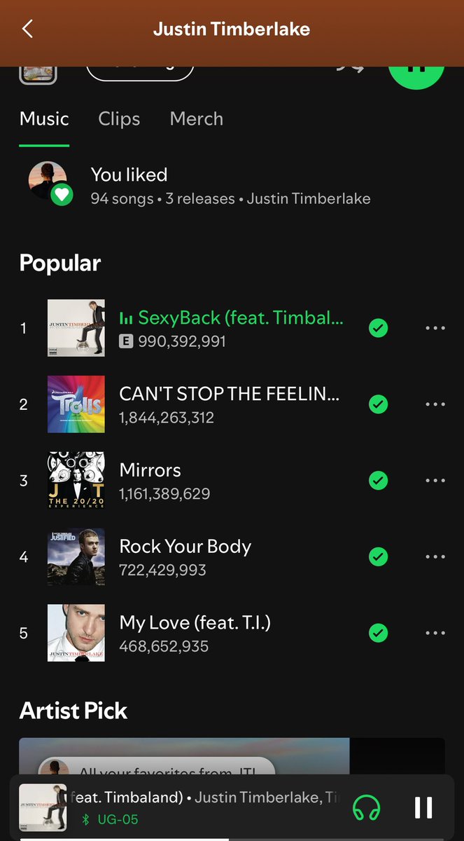 OhMyFifty's tweet image. Oooohhh we’re pulling closer to that 1 billion mark!!! If you have Spotify, go get ya sexy on!! #JustinTimberlake #Timbaland #SexyBack