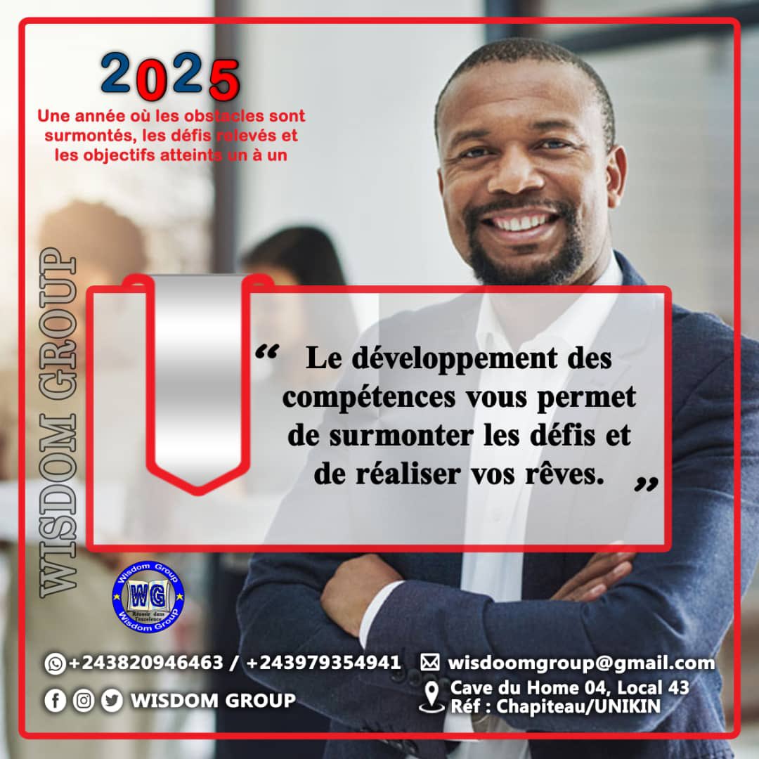 wisdomgroup25's tweet photo. « Le développement des compétences vous permet de surmonter les défis et de réaliser vos rêves. »💡
2025
Une année où les obstacles sont surmontés, les défis levés et les objectifs atteinte un à un
#wisdomgroup #formationcontinue #ressources #emploie https://t.co/Zjb7s8Vit6