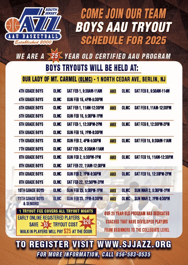 💥TRYOUTS COMING SOON! SO REGISTER NOW AT SJJAZZ.ORG💥