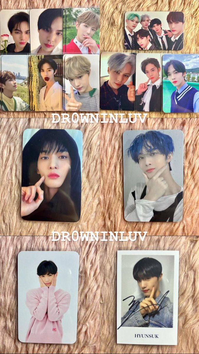 (helping a friend!)

help rt thank you! 
hi is anyone interested in these pcs?
normals pcs range from 2-3$ while the pobs are 3$

for hyunsuk's signed subk pob please offer thru dms!

ships from ph 
t. wts lfb ph ww cix hyunsuk bae jinyoung yonghee seunghun bx