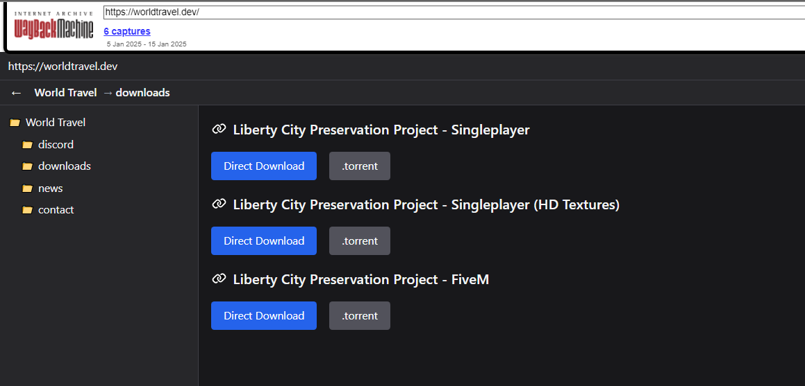 DjinnBartimaeus's tweet image. Since this mod hurts multibillion $$ corpos Take2 and *ockstar I would urge people NOT to visit the archives/DLs of this mod which can be found at the following places:

1) https://web(dot)archive(dot)org/web/20250105034346/https://worldtravel(dot)dev/ - Downloads
2)…