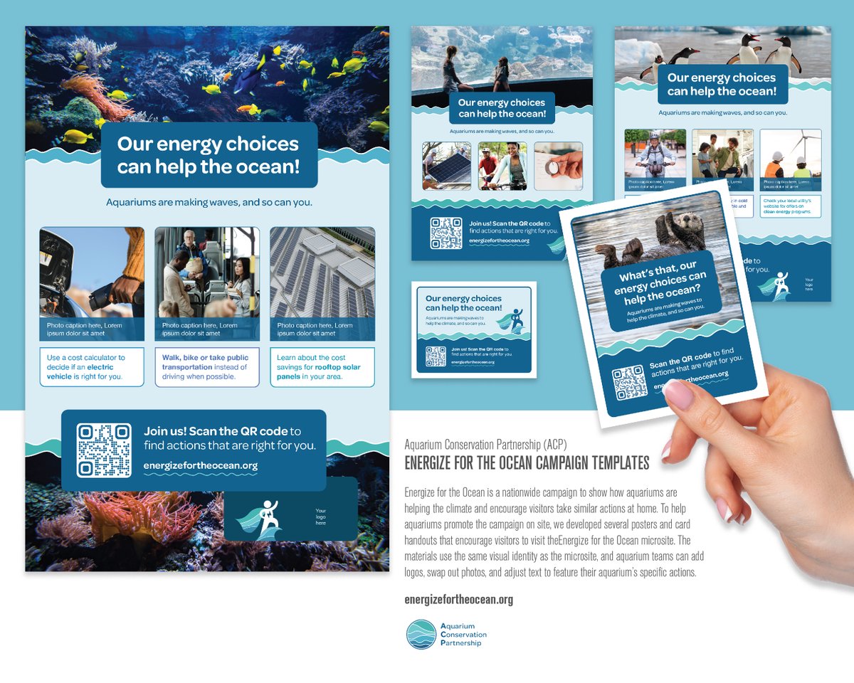 🤿 Ready to dive into climate action?

We created customizable posters &amp; handouts for the ⚡ Energize for the Ocean campaign to help aquariums inspire real-world action.

🐠 Aquariums can customize materials to connect with their local communities.

Created with <a href="/aquariumconserv/">Aquarium Conservation Partnership</a>
