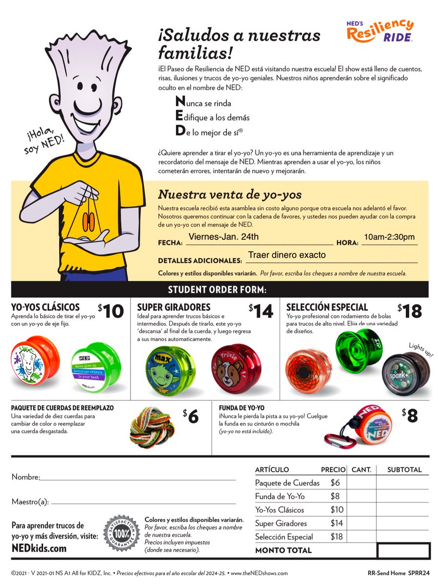 📣Attention SGE Families! NED’s Resiliency Ride is coming to the Glen! NED embodies a character education program centered on three powerful messages for life: Never give up, Encourage others, and Do your best. On Friday, Jan. 24th, students will embark on an inspiring journey!