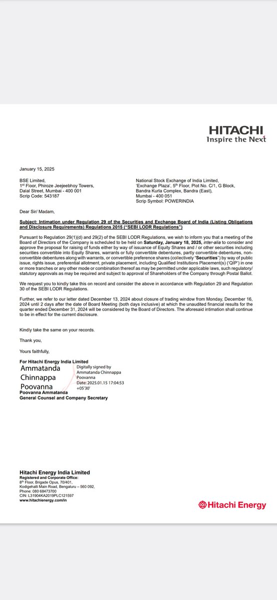 Mohan__Swamy's tweet photo. Hitachi Energy’s fund raising
Since they own 75%, they cannot infuse more equity for invests, NOT doing from 100% owned new co, also 
Sebi's RPT laws difficult to new co in same buz
This is not OFS by MNC parent, BUT NEW INVESTMENT IN LISTED CO to increase FUTURE EARNINGS https://t.co/ypAXh01mEu