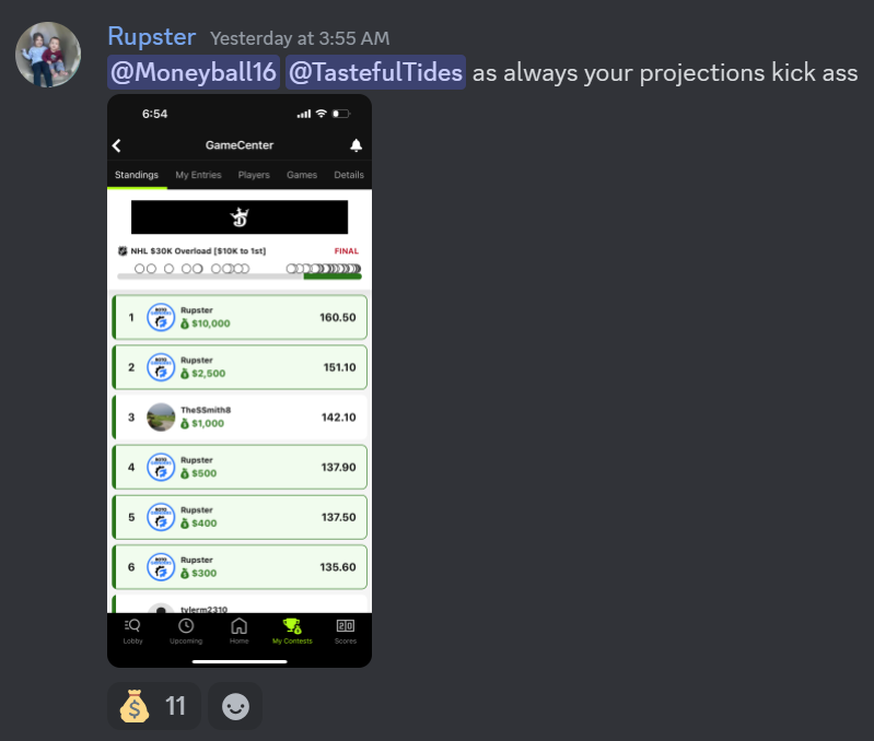 🏀 Our NBA Projections team crushed it today
🏒 Our NHL Projections team crushed it yesterday

We ❤️ seeing these Testimonials!

Get RotoGrinders Premium: rotogrinders.com/premium