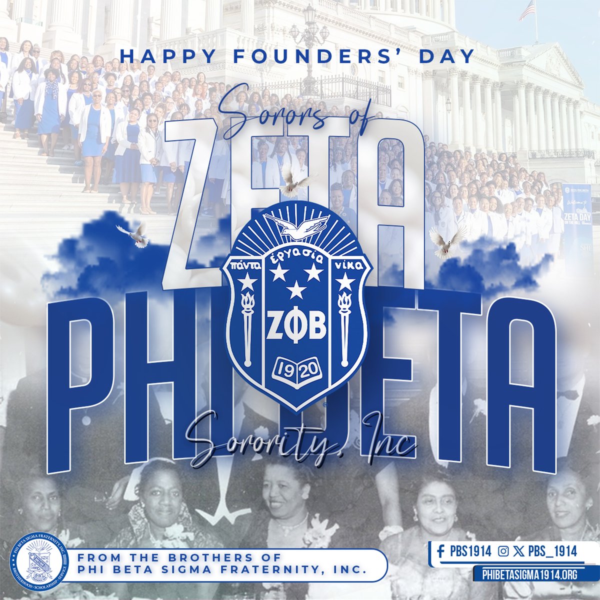 Happy Founders’ Day to our Sorors of Zeta Phi Beta Sorority, Incorporated @ZPHIBHQ! 105 years of Scholarship, Service, Sisterhood, and Finer Womanhood. 

#ZPHIB1920 #pbs1914 #Sigma111 #Zeta105