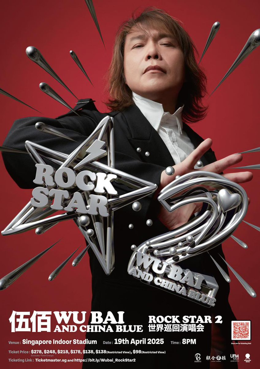 clubwubai's tweet photo. 從1997年開始在新加坡、馬來西亞舉辦演唱會以來,28年不曾間斷!
今年 2025 Rock Star 2世界巡迴演唱會,將於4/19在新加坡Indoor Stadium 開跑,門票將於1/23開賣。
吉隆坡場將於7/12在 Axiata Arena Bukit Jalil 舉行,門票明日1/17開賣!
#伍佰 #Rockstar2 https://t.co/d1oa4X5FQS