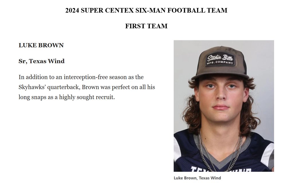Luke Brown 5 ⭐LS (@lukebrown_ls) on Twitter photo Thanks for the love <a href="/WacoTribSports/">WacoTrib Sports Dept</a> It is awesome to be the first <a href="/txwindfootball/">texaswindfootball</a> athlete to make the coveted FIRST TEAM SUPER CENTEX Football Team list! Big shout out to my brothers and coaches like <a href="/CoachMarioPrice/">Coach Mario Price</a> & <a href="/wesleyhorky/">Wesley Horky</a> who helped me achieve such an honor - we had an Thanks for the love <a href="/WacoTribSports/">WacoTrib Sports Dept</a> It is awesome to be the first <a href="/txwindfootball/">texaswindfootball</a> athlete to make the coveted FIRST TEAM SUPER CENTEX Football Team list! Big shout out to my brothers and coaches like <a href="/CoachMarioPrice/">Coach Mario Price</a> & <a href="/wesleyhorky/">Wesley Horky</a> who helped me achieve such an honor - we had an