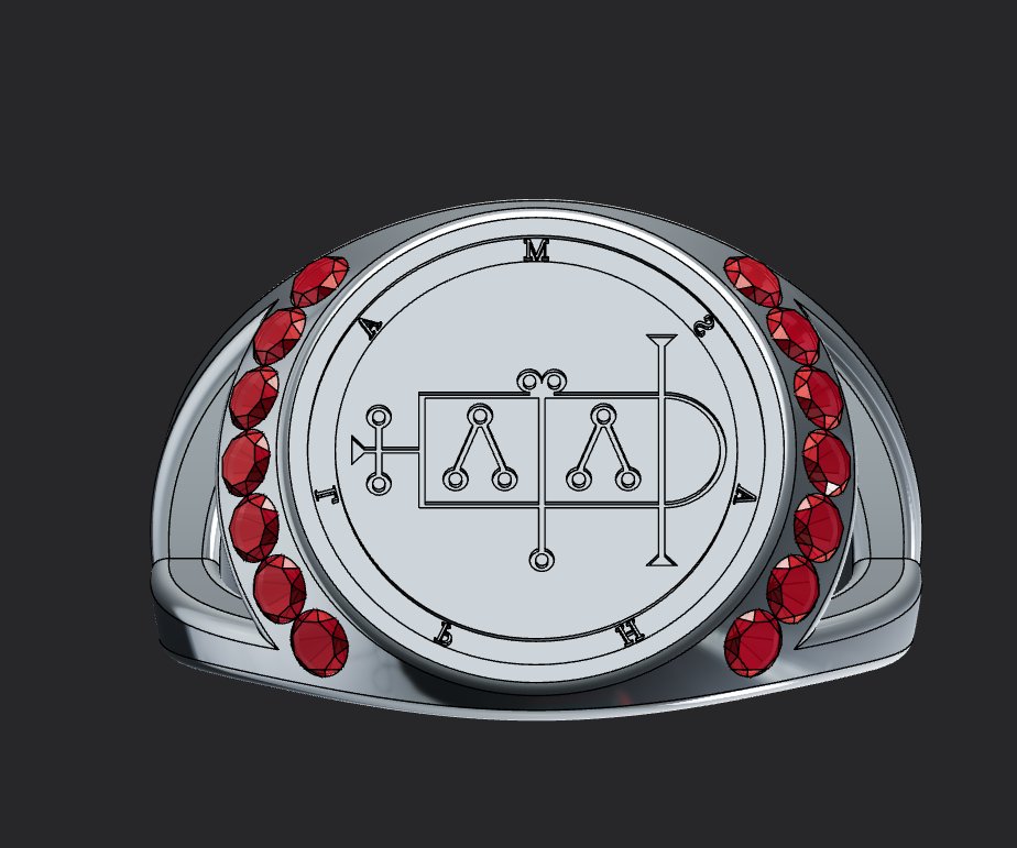 A silver signet ring with rubies around the edge i modeled tonight
#3dmodel
#plasticity3d
#jewelry
#art