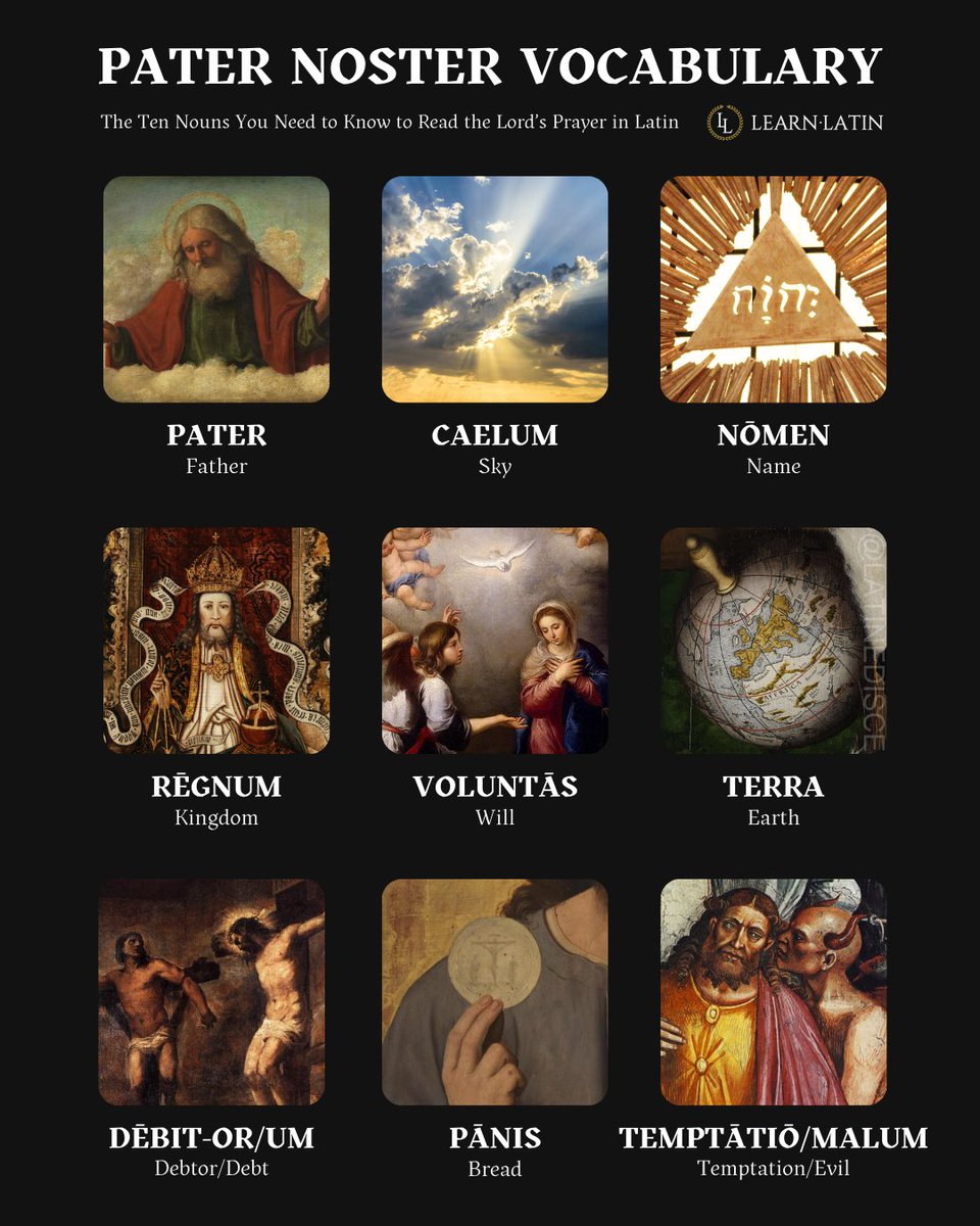 latinedisce's tweet photo. Pater Noster Vocabulary — The Ten Nouns You Need to Know to Read the Lord's Prayer in Latin. https://t.co/54n0jAhZOm
