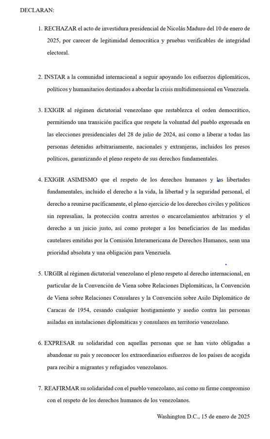 ARGenOEA's tweet photo. Declaración Conjunta de catorce delegaciones ante la @OEA_oficial , incluyendo Argentina 🇦🇷, sobre la Situación en Venezuela 🇻🇪. https://t.co/99M03IuXrA