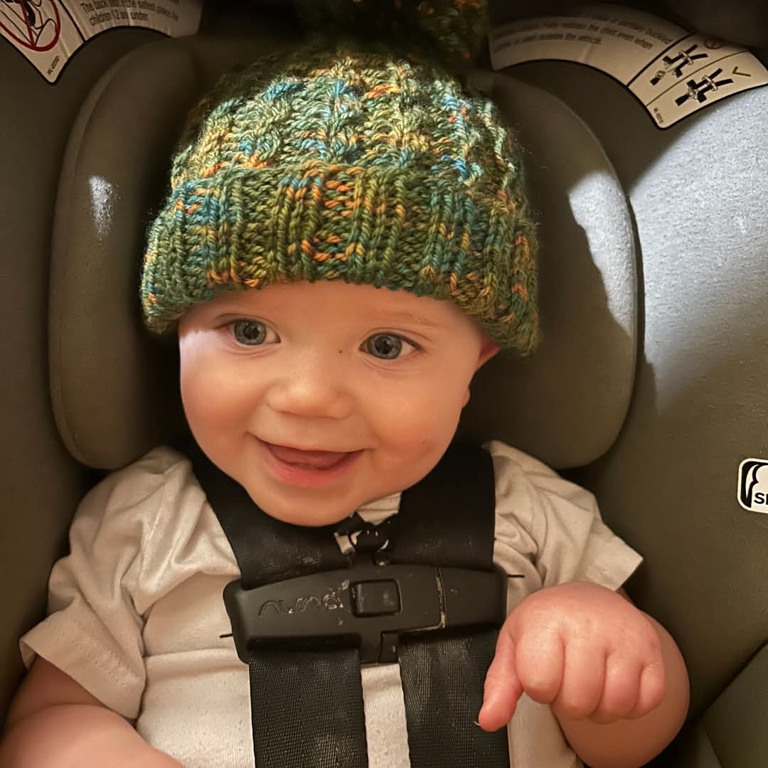 Your donations make a difference.
From Omaha, Nebraska:
Sawyer wearing his new hat!