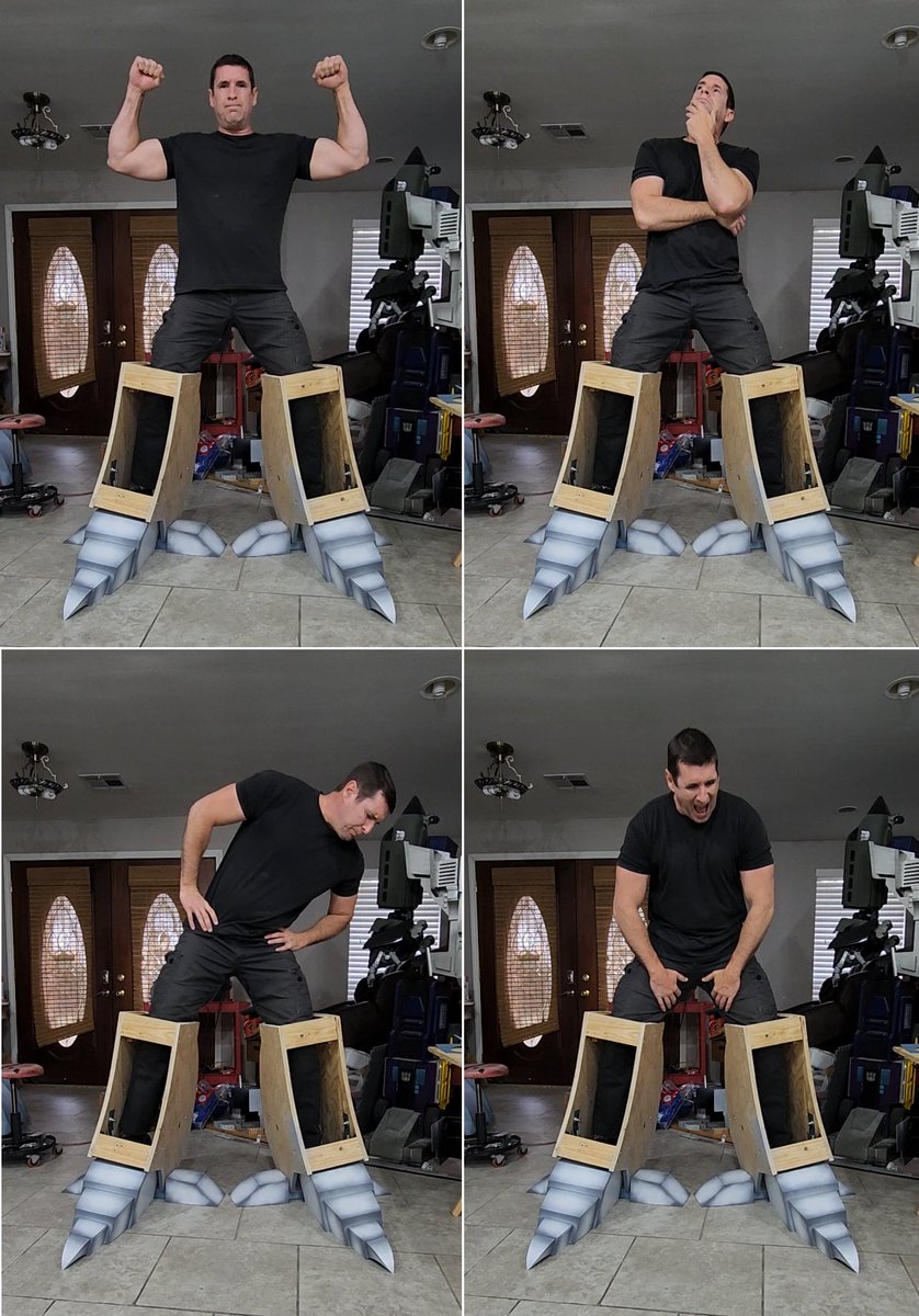 KingbotCustoms's tweet image. A little fun today before I reinstall & permanently bolt the leg-pipes back into place. ๐ช๐ This is NOT a cosplay-project, the statue-legs just happen to be big-enough for my legs to fit-in. ๐ Gettin out of these things was like a Chinese-Leg-Trap! ๐ฅถ