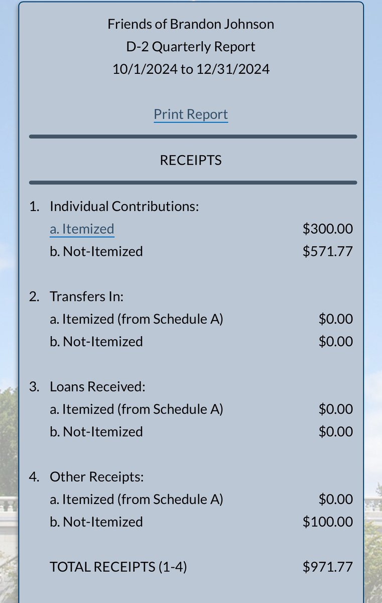 Mayor Brandon Johnson’s latest quarterly fundraising report is so eyepoppingly low that people in politics are asking if it’s a typo. (I asked a spokesperson who hasn’t got back to me.)