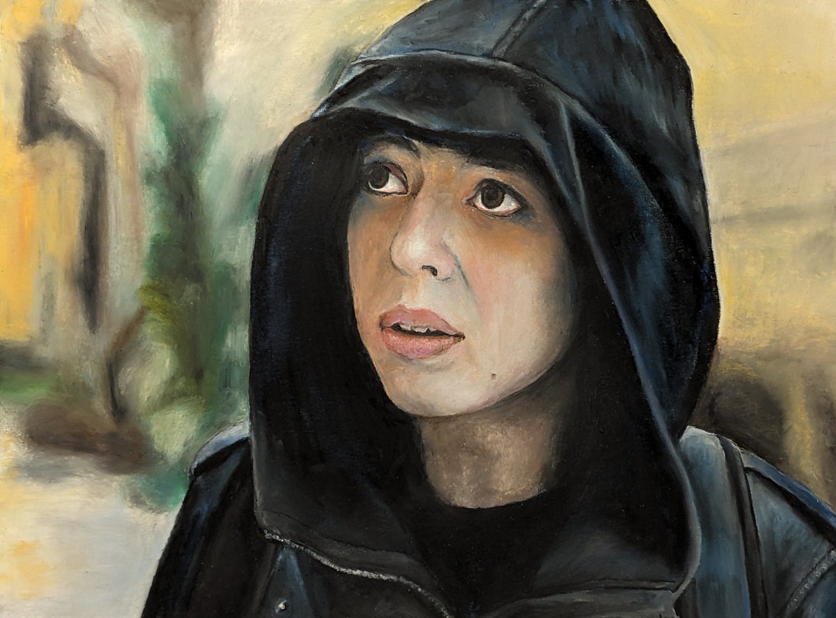 CanadianAr's tweet image. Kyra in Malta
Oil pastel and marker. 
9" X 12