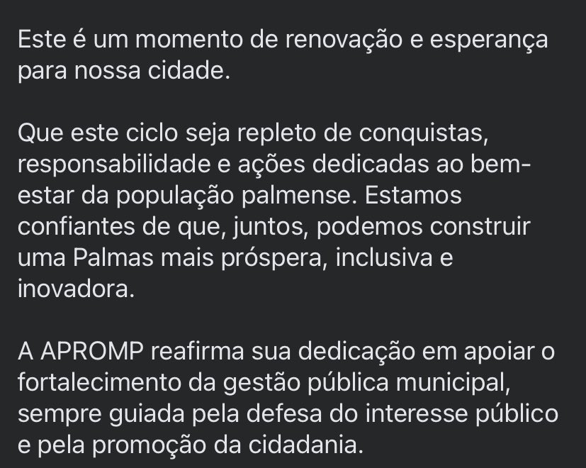 A recém-empossada da Diretoria da APROMP e seus associados congratulam o prefeito Eduardo Siqueira Campos, o vice-prefeito Carlos Eduardo Batista Velozo e os vereadores empossados para a nova gestão.

Confira 👇🏽