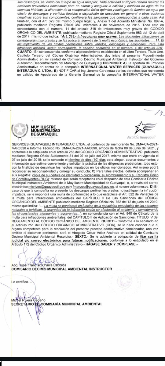 aquilesalvarez's tweet photo. El MAATE ha demostrado que su decisión de suspender la acreditación ambiental de Guayaquil no es técnica, sino política. Un proceso amañado, con plazos ridículos y análisis superficiales, busca sabotear nuestra gestión y perjudicar a la gente. 

El odio nubla y están nubladísimos porque odian muchísimo. 

El asesor de la Ministra es José Francisco Parra, ese mismo asesor es el que firmaba las licencias en administraciones anteriores y hoy, ese ex funcionario de la Dirección de Ambiente, es el que sustenta la suspensión de los derechos para otorgar licencias ambientales en Guayaquil.

El gobierno tiene odiadores en toda la estructura gubernamental, se han dedicado a tratar de destruir a Guayaquil y esa es la verdad. La gente lo tiene claro. 

Defenderemos con firmeza la autonomía de Guayaquil.