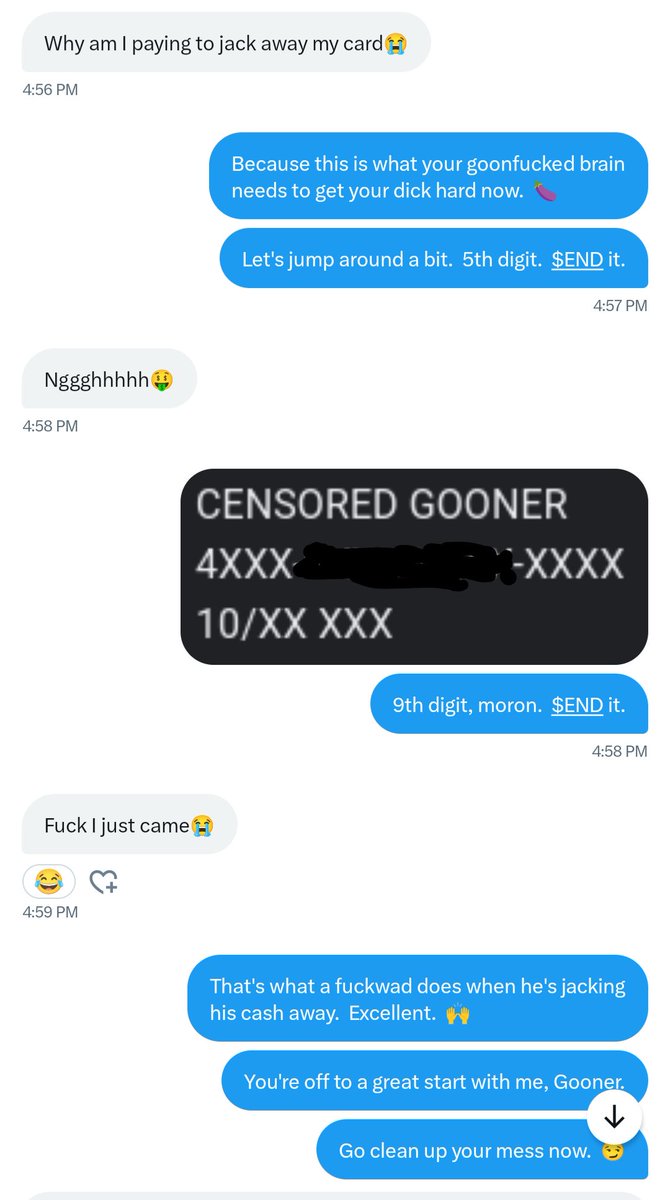 paymaxholdings's tweet photo. Censored Gooner told me he wanted to feel like an idiot. That's my specialty. 😎

First, I had him play a couple rounds of Finsub Scrabble to spell out and pay for what he is: a GOONTARD and a JACKA$$. 👌

Next, I got him playing the Bank Card Giveaway Game. 💳💸

+$99 👍 https://t.co/uvEzQZVdye