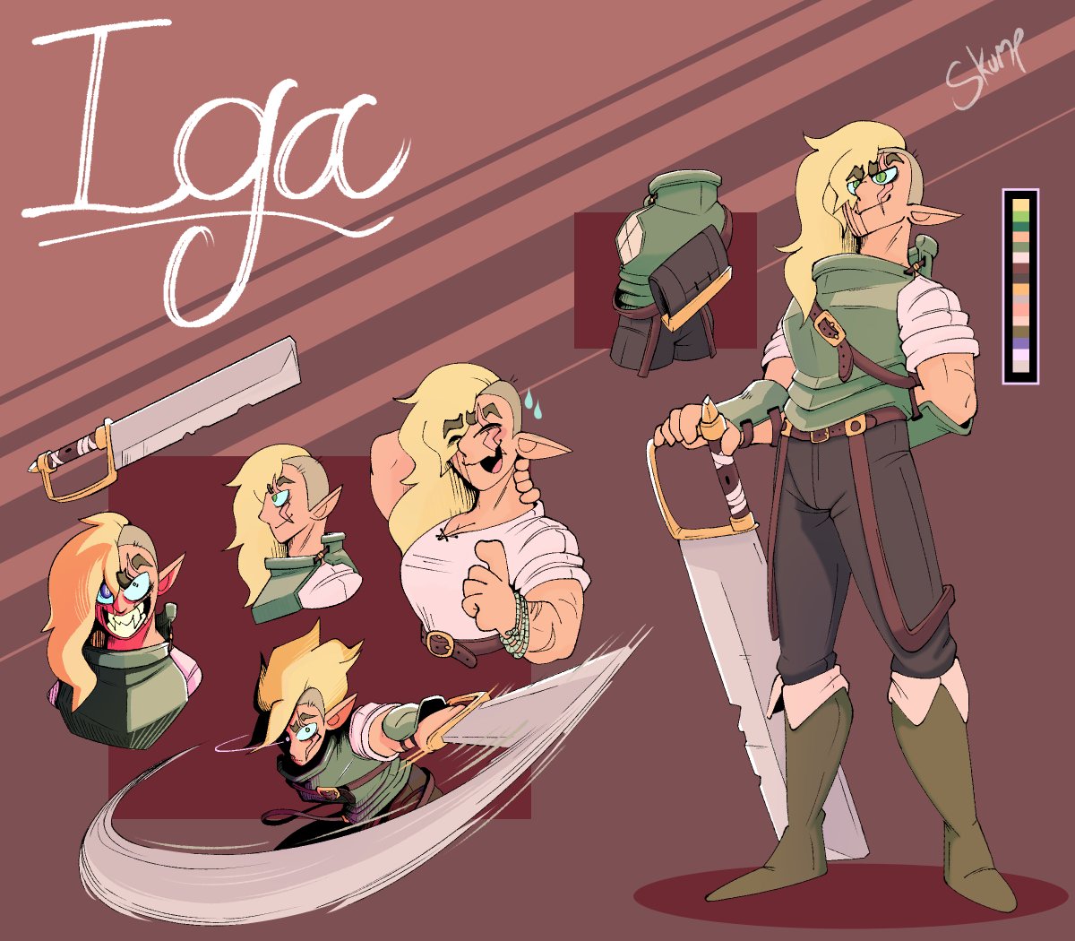 First Iga, longest running Iga and current Iga. I like the current cross of clothes and armor, along with the tear track tattoos on her unscarred cheek