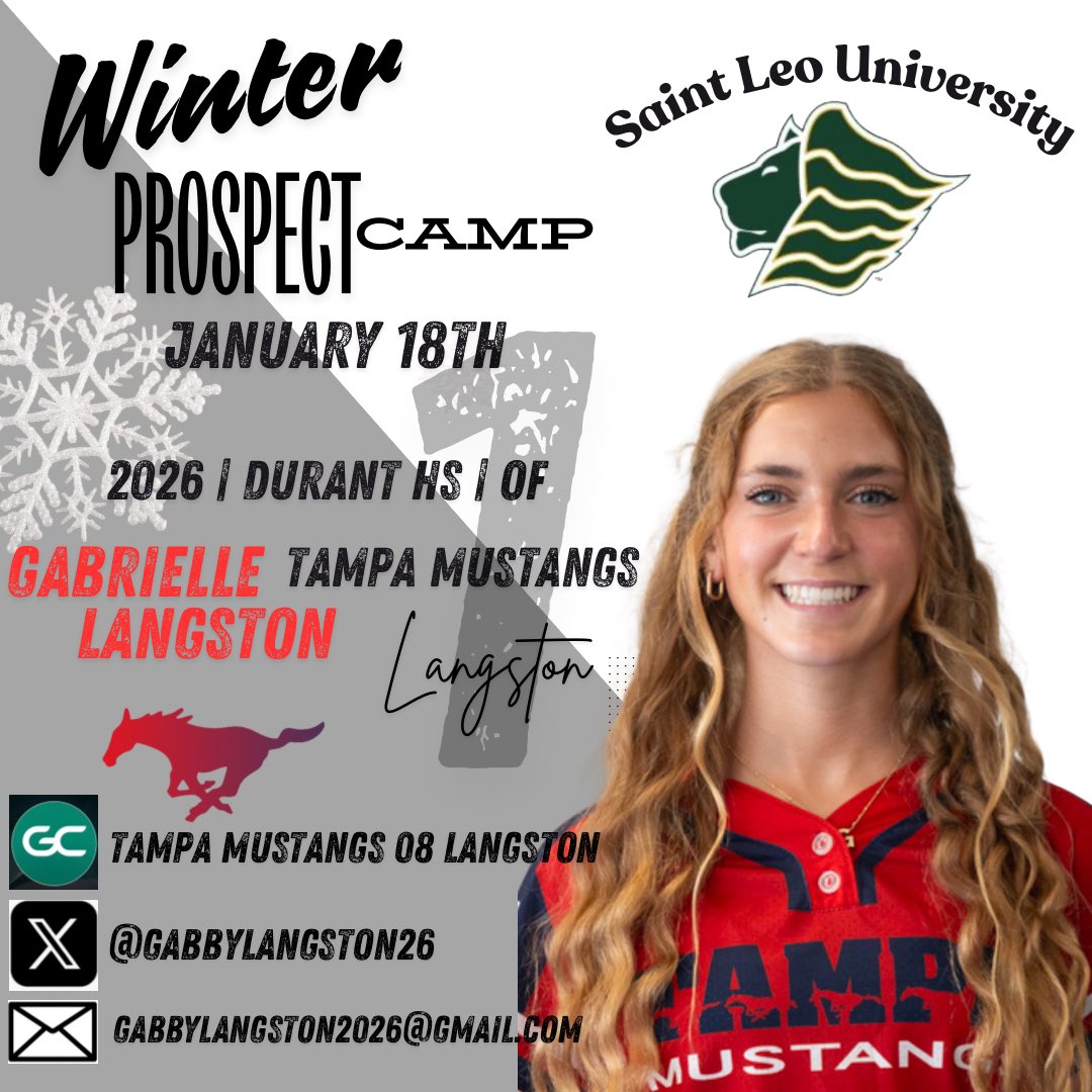 Looking forward to the winter prospect camp at <a href="/SaintLeoSB/">Saint Leo Softball</a> this weekend! Always such a fun camp! <a href="/saintleocoach/">Coach Pat</a> @<a href="/tampamustangs08/">Tampa Mustangs 08</a> <a href="/bezares_jr/">Jose Bezares Jr</a>