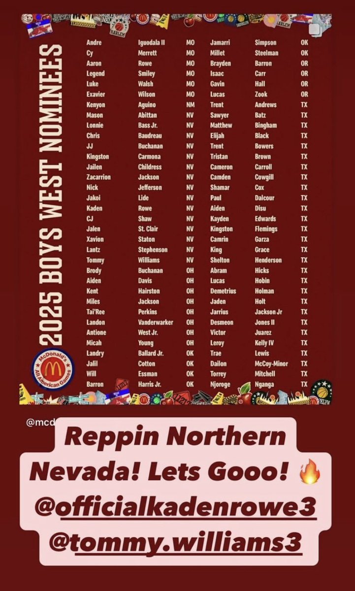 So proud of Tommy Williams, he’s the only player in school history to score 2,000 points in his career (he has 12 games yet to play). He’s also been nominated to McDonald’s All American West Coast Team. 🏀👏🏼🏀👏🏼🏀👏🏼🏀
