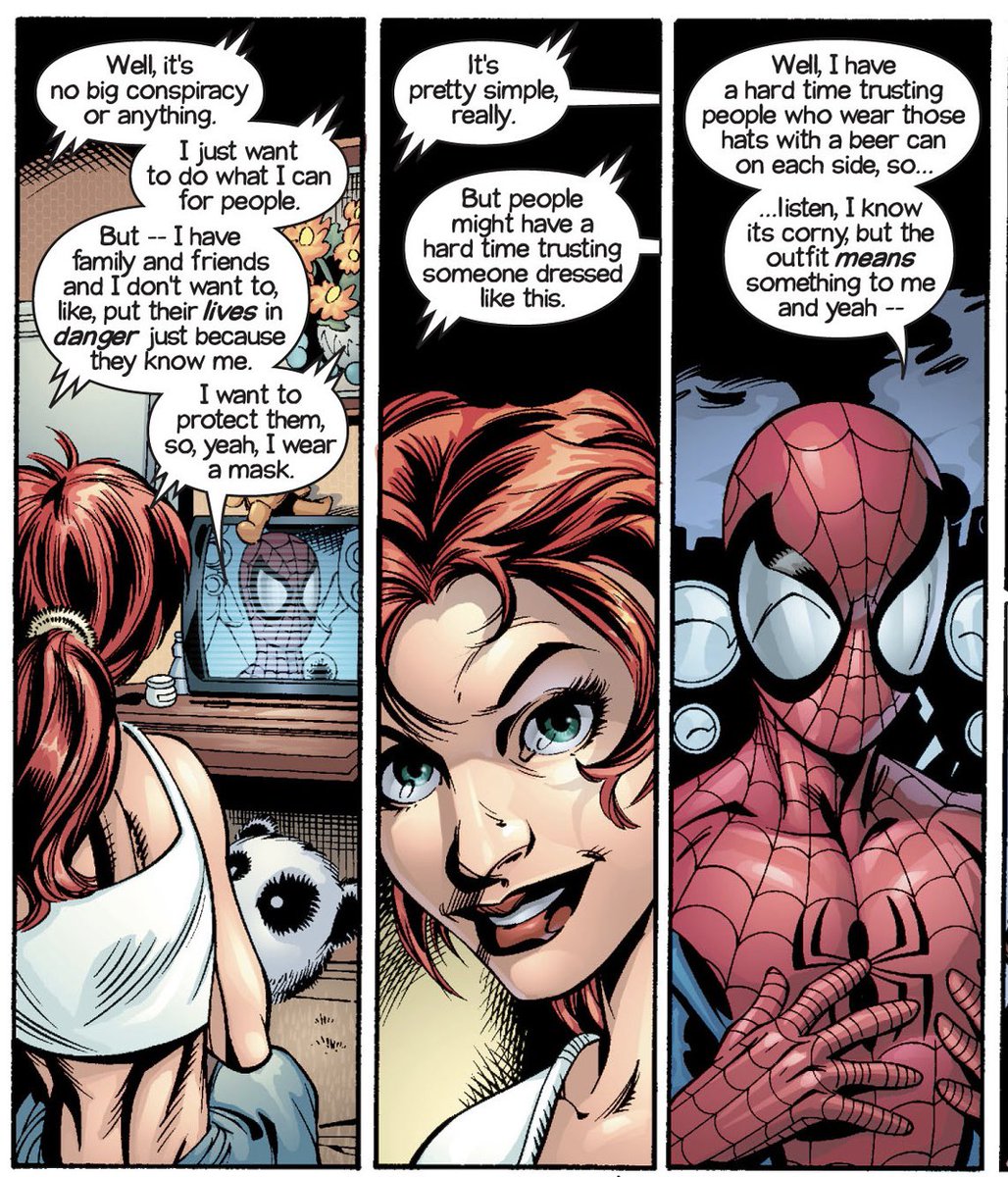 spideysarchive's tweet photo. Asking the questions that matter.

Ultimate Spider-Man (2000) Issue #21 https://t.co/ZUe5YCv3tP