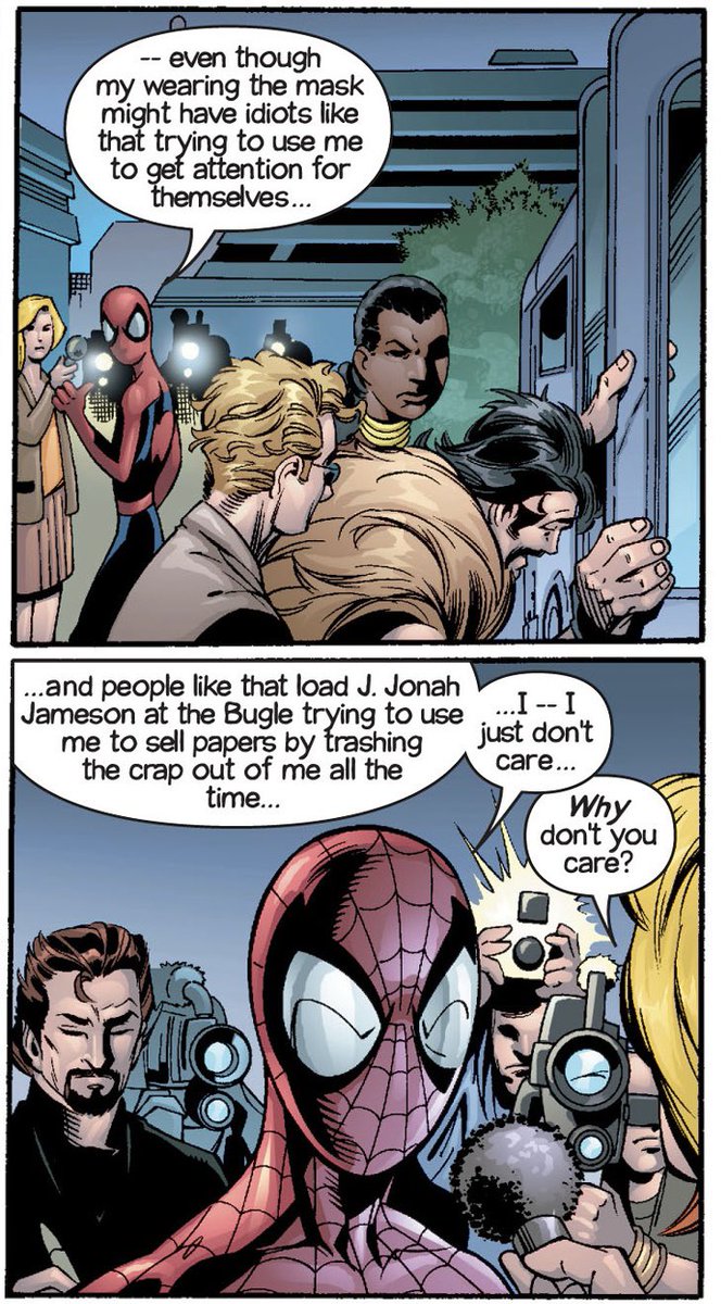 spideysarchive's tweet photo. Asking the questions that matter.

Ultimate Spider-Man (2000) Issue #21 https://t.co/ZUe5YCv3tP