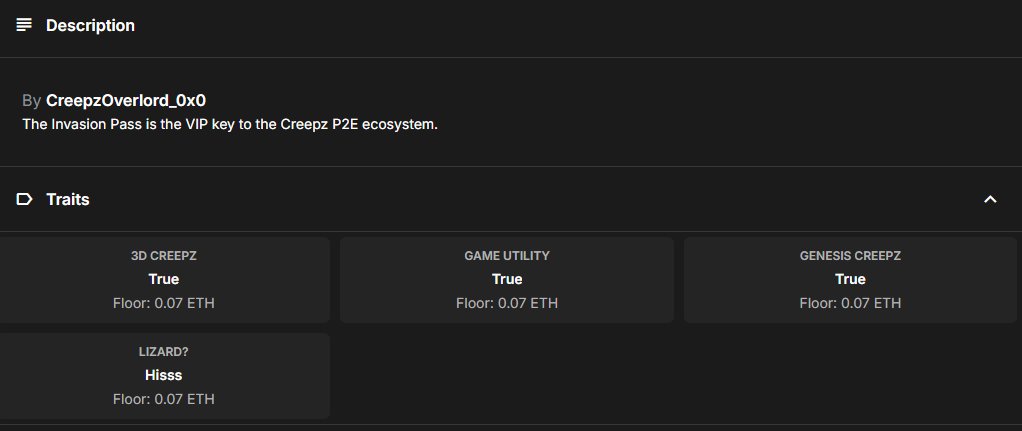 InvasionPass's tweet image. The Invasion Pass by @creepz traits should tell you everything you need to know