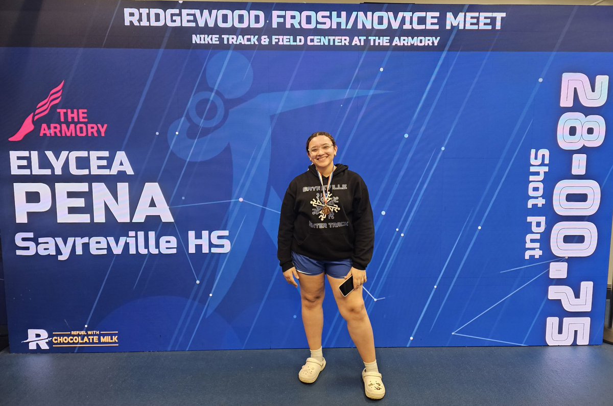 Congrats to Elycea Pena who placed 5th in Novice Shot Put at the Ridgewood Frosh/Novice Meet at The Armory!! <a href="/CoachEugGarcia/">Eugene Garcia</a>