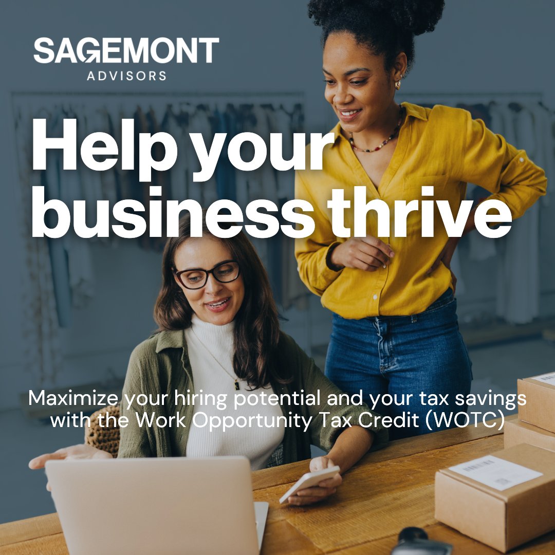 sagemontadvisor's tweet photo. Maximize your hiring potential AND your tax savings with the Work Opportunity Tax Credit (WOTC). 📈✨With our #WOTC services, we can help you unlock game-changing savings for your business! Learn more today: https://t.co/YHPlsa0bKZ

#SagemontAdvisors #TaxCredit #Taxes #Business https://t.co/THJmMkGD2W