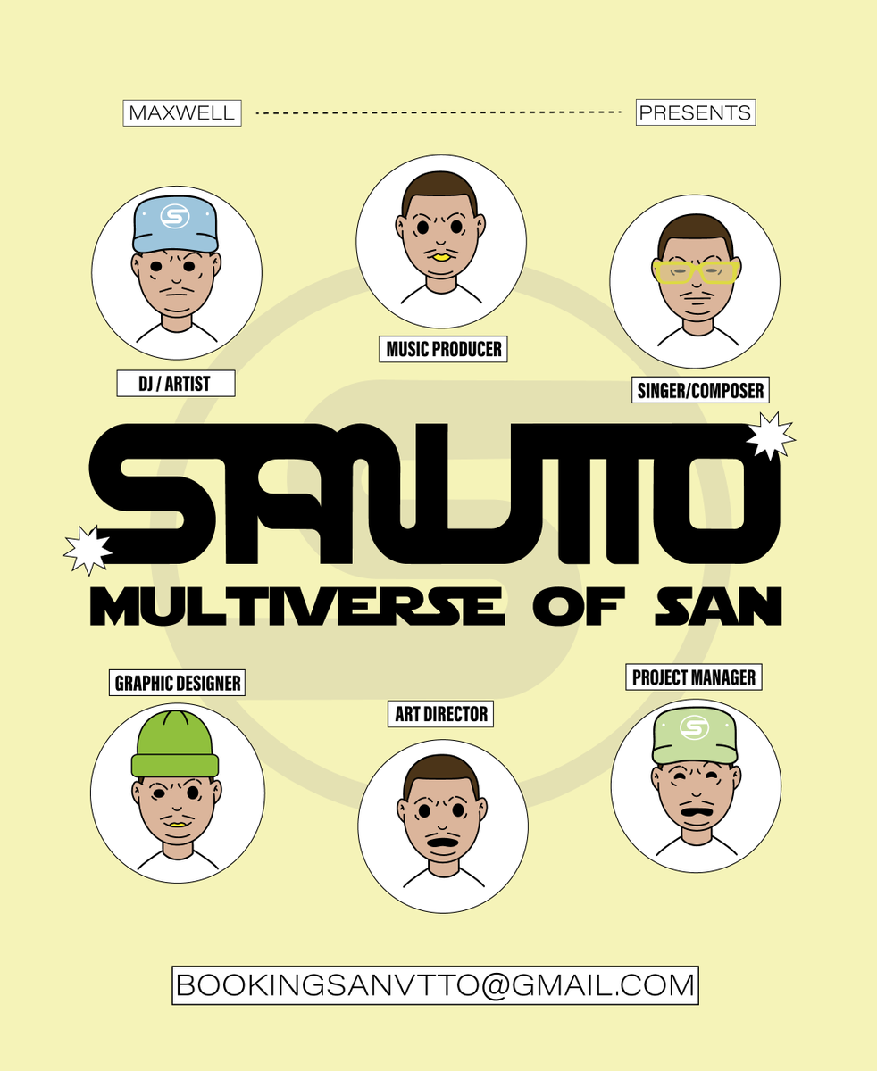 sanvtto's tweet photo. Bem vindos ao '' Multiverso do San" /
Welcome to the ''Multiverse of San".

1 nome, 6 novos projetos/
1 name, 6 new projects.

bookingsanvtto@gmail.com https://t.co/svacXsYXWT