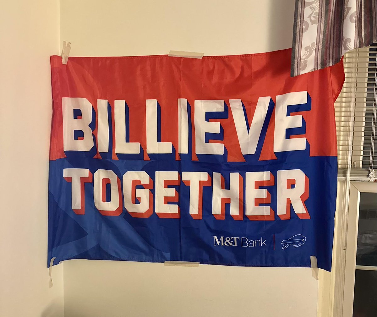 RachelBflo's tweet photo. My 88 year old mom went to rehab today after fracturing her pelvis and shoulder on Friday. Poor thing. I knew her room needed this and she did too. #GoBills #GoMom #BillsMafia #WeRideTogether https://t.co/Ym24zBITNi