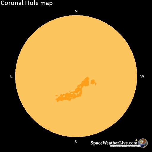 _SpaceWeather_'s tweet photo. A southern hemisphere coronal hole is facing Earth. Enhanced solar wind could arrive in ~3 days - Follow live on https://t.co/bsXLidnzGh https://t.co/LnMFhUUSM4