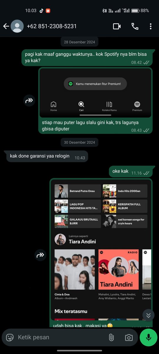 pacarnyaminhee's tweet photo. guys, jangan mau beli Spotify di @aurevoinr // https://t.co/fNs9IqxLKR

PENIPUU!!! aku order Spotify premium 3 bulan di dia, alasan nya selalu bf massal.. dichat selalu slowrespon.

#zonauang https://t.co/krFHCMzbeh