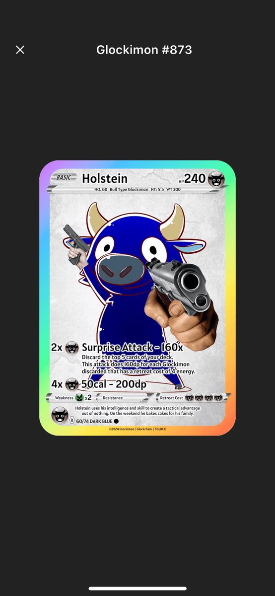 EveryBibi's tweet image. First 31 wallets that buys over 1million $GLOCK between today and March and holds for minimum 1 month I’ll give a Glockimon.
These 31 are what I currently have: keep going down to see my whole collection ⬇️ 4/31