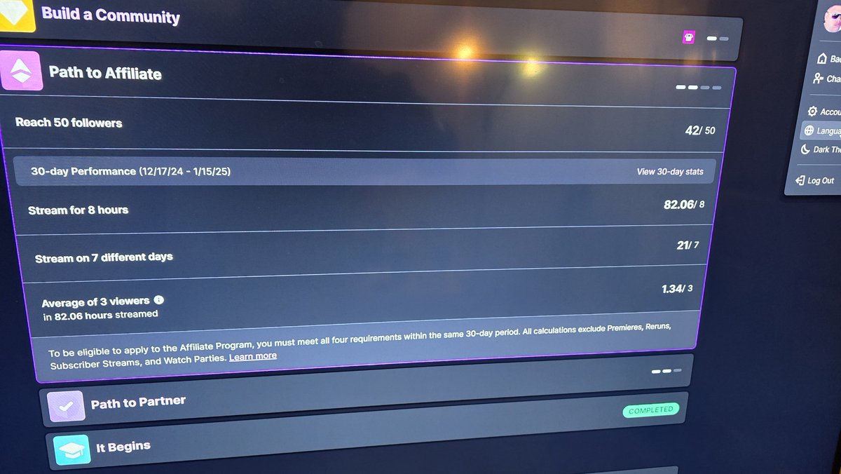 tBless702's tweet photo. https://t.co/ON0qukBvAy
He almost there boys and girls...TAB him UP
#smallstreamer
#streamboost
#streamernetwork
#path2Affliate
#TwitchReTweets https://t.co/cLBJYeZDcP