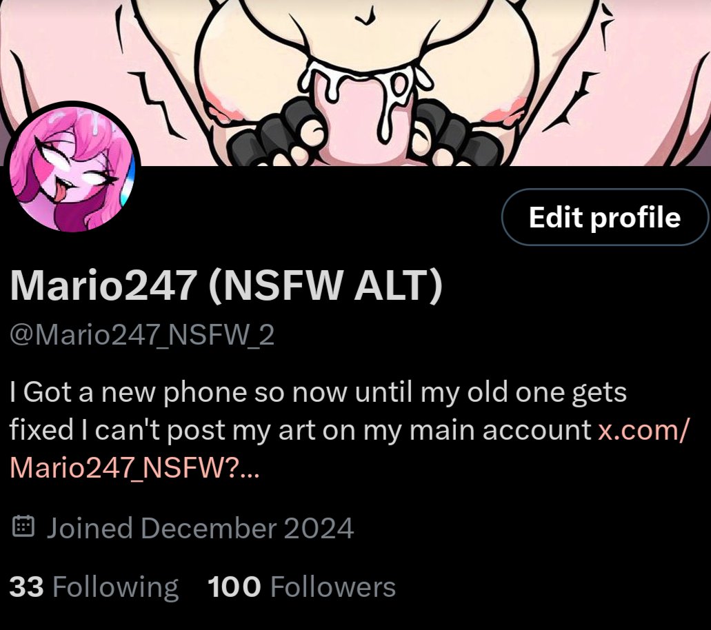 Mario247_NSFW's tweet photo. 100 FOLLOWERS OB NY ALT ACCOUNT :D THX SO MUCH!! https://t.co/6Rbf9nriF7