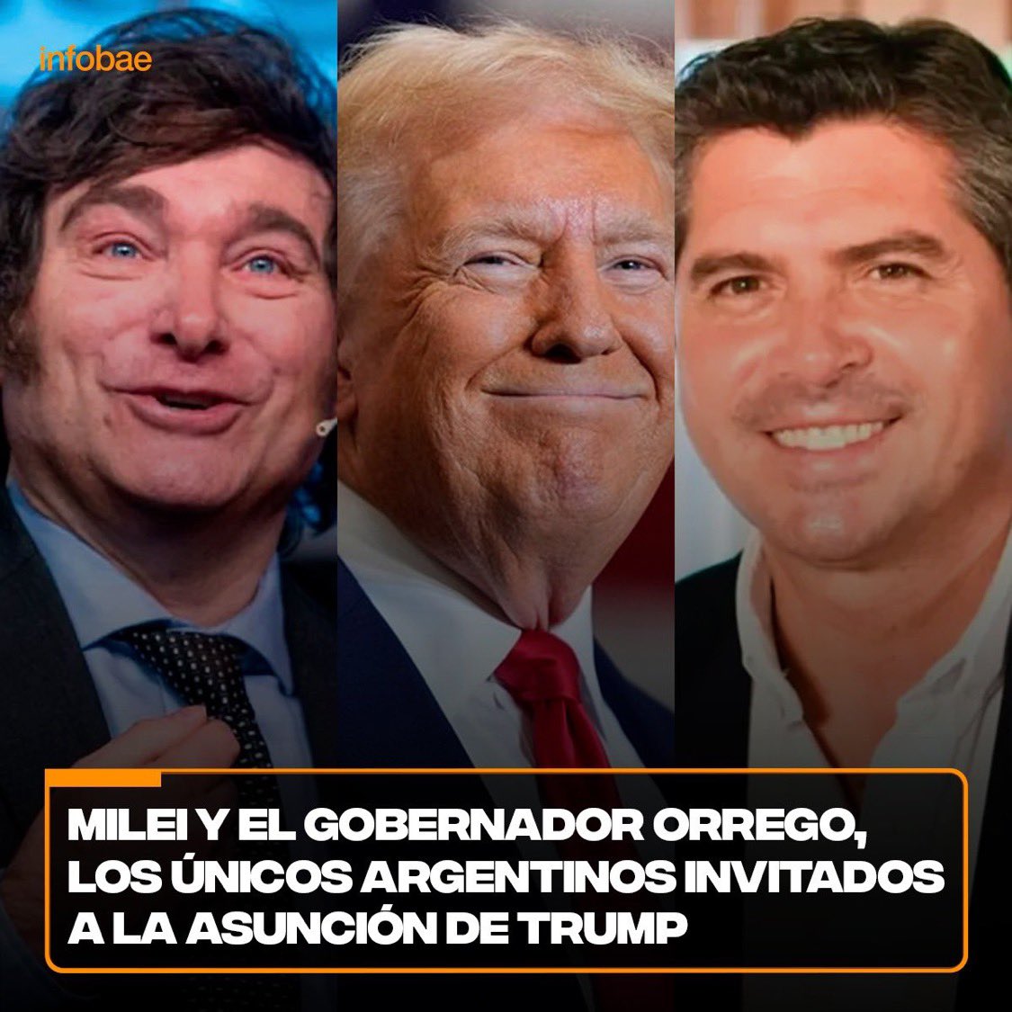 🚨| ULTIMA HORA: El presidente Javier Milei y el gobernador de San Juan, son los únicos argentinos invitados a la asunción del presidente de Donald Trump. 🇦🇷🇺🇸 Ningún zurdo de mierda fue invitado a la toma de posesión de Donald Trump.