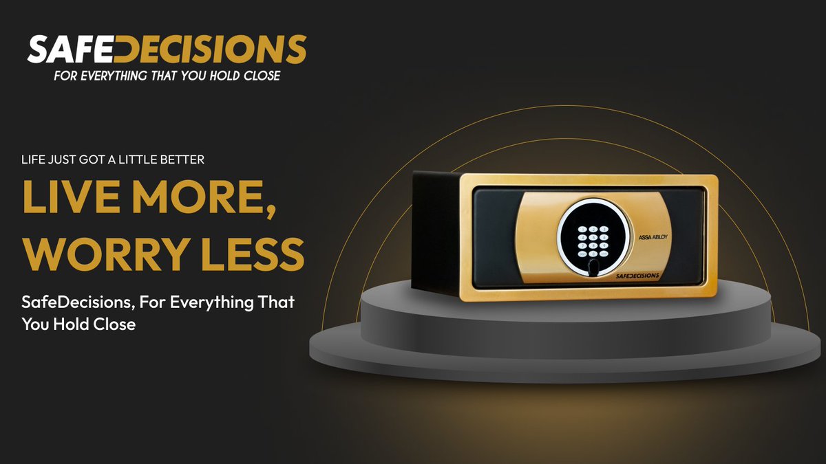SafeDecisions's tweet image. Live more, worry less with SafeDecisions. Our safes protect what matters most so you can enjoy life without stress. Discover solutions made for peace of mind at safedecisions.com/elsafe/

#SafeDecisions #SecuritySolutions #PeaceOfMind